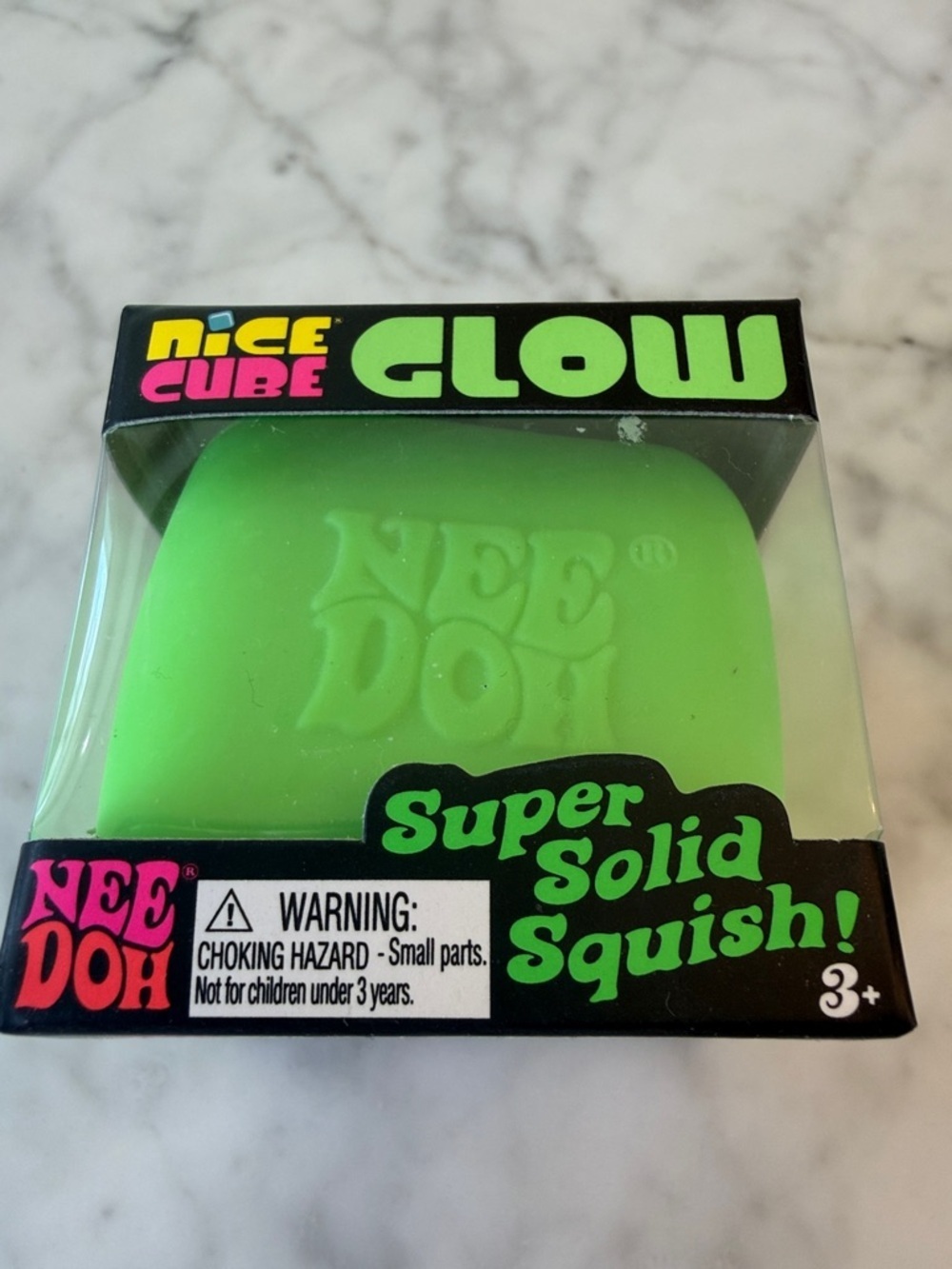 NWT NEE DOH VIRAL Bright Glow Green Nice Cube Super Solid Squish